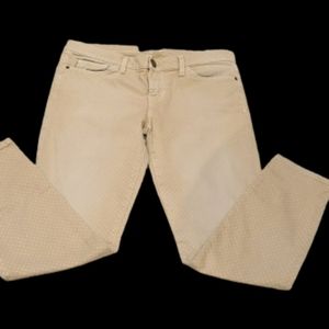 Current/Elliot beige polka dot skinny jeans